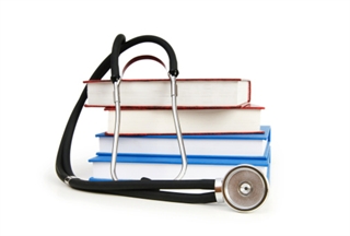 Stethoscope and Textbook